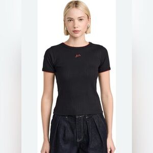 Damson Madder Dm Shrunken Pointelle Black Tee
Size 12 US